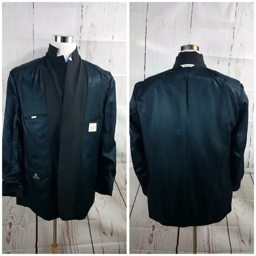 Pronto Uomo Comfort Stretch 46R 2 Button Black Suit Blazer Sport Coat